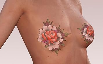 TuckTats Niyati Autumn Floral Breast Temporary Tattoo 2
