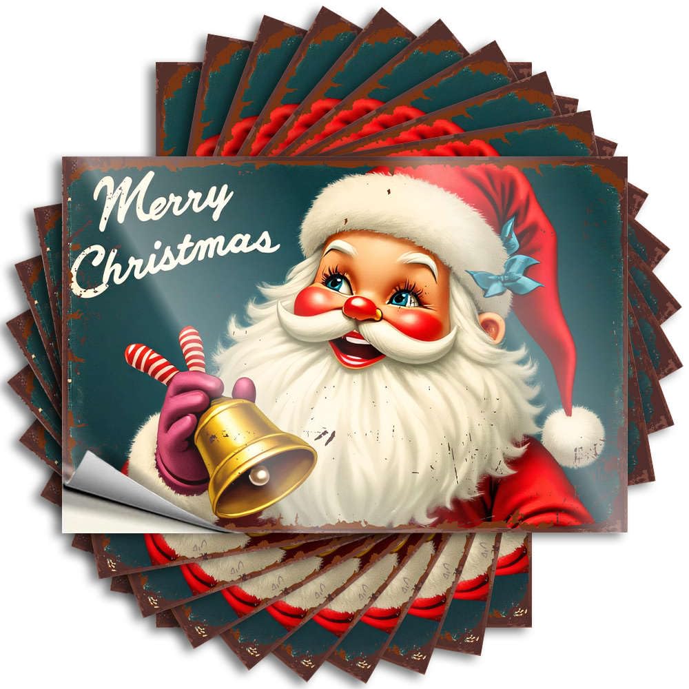 Fzfn Men's Colour Merry Christmas, Jolly Santa Claus Bottle Bookish - Spring Tattoos Self Adhesive Sticker(12X18cm)