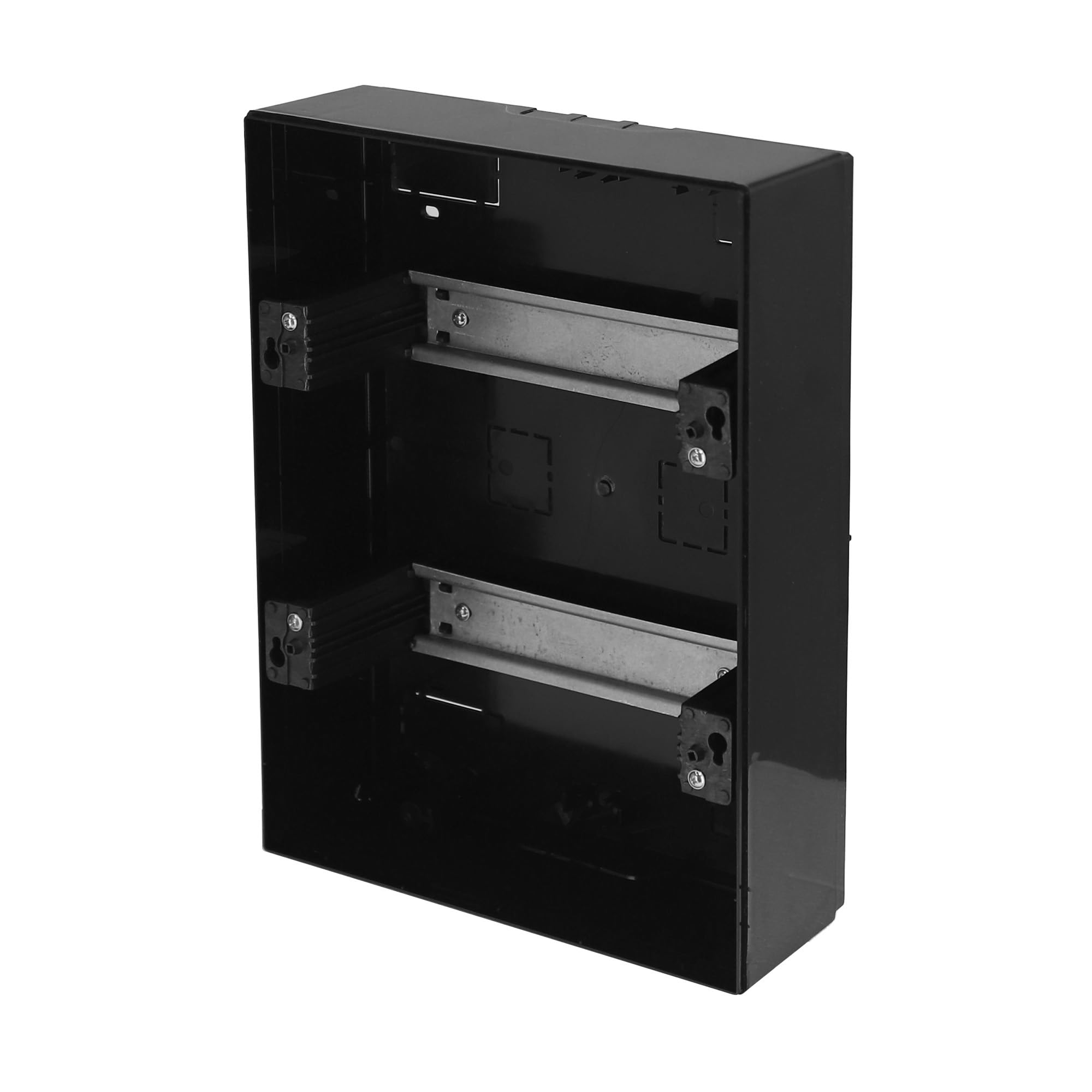 Caja de Distribución de Superficie 2 Filas para 16 Módulos 110x215x290,5 mm IP40 - Cuadro Electrico en ABS Negro - Armario de Distribución para Instalaciones Interiores - Horoz Electric