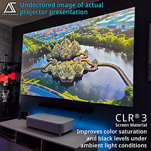 Image of Akia Screens CLR ALR Projector Screen 103 inch 16:9 4K UST Ultra Short Throw Projection, Brighter Image, Ceiling Ambient Light Rejecting, Edge Free Fixed Frame Movie Screen Indoor AK-NB103H-CLR3