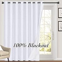 Vista 128 de PrinceDeco Cortinas de lino 100% opacas para dormitorio/sala de estar, reducen el ruido, cortinas de ventana con bloqueo de luz, cortinas