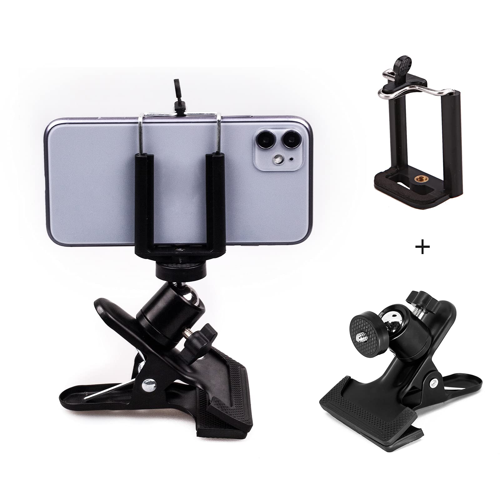 Tripod Camera Mount Clip 2 Piece Clamp Holder, Camera Flash Mount Set,