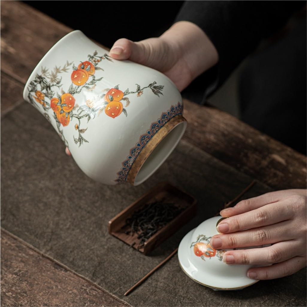 Ceramiczny pojemnik na herbatę, ceramiczny słoik do przechowywania herbaty, chiński styl retro, duży, szczelny słoik, domowy, kuchenny, zestaw do przechowywania herbaty, podwójny słoik, zestaw pudeł