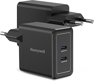 شاحن من هَنيويل بتقنية USB Type-C، متوافق مع الأجهزة اللوحية والهواتف الخلوية والساعات الذكية والسماعات، بمنفذين