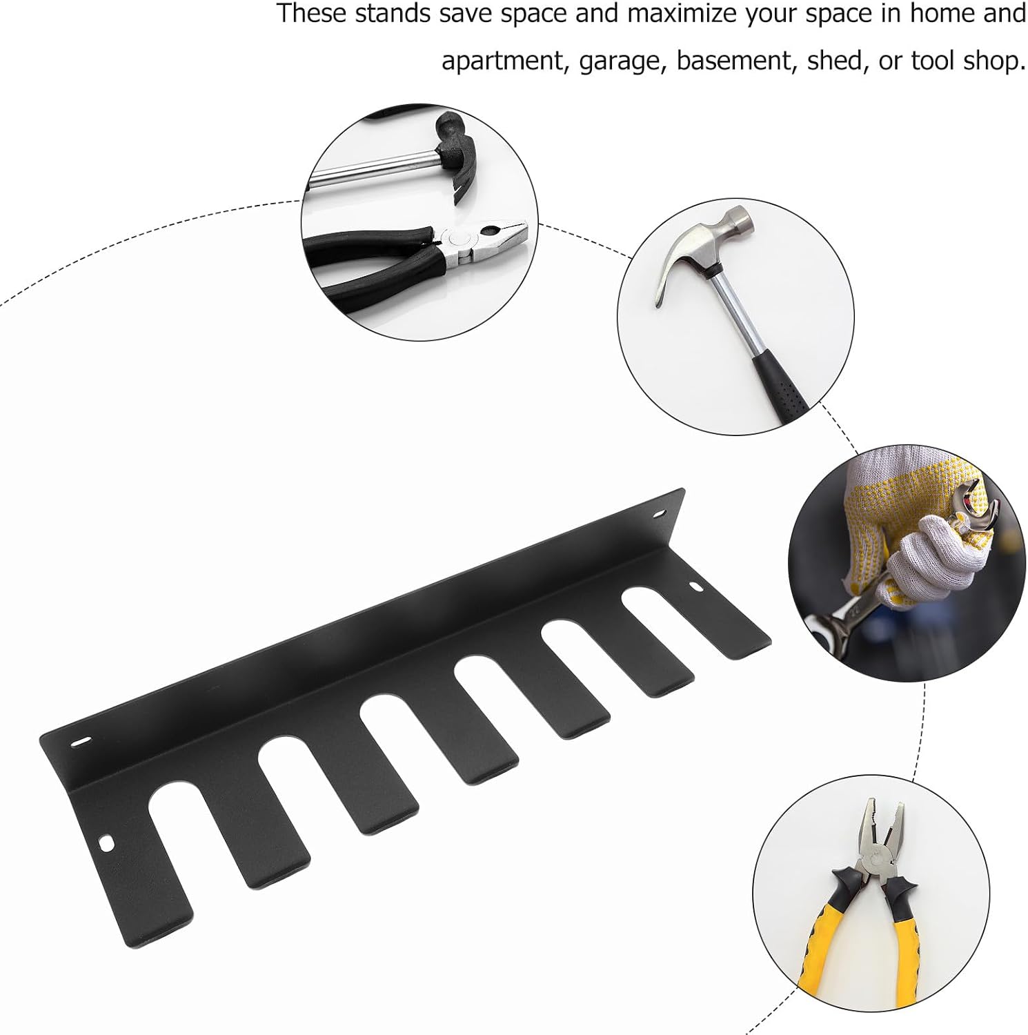 Heavy Duty Tool Hanging Shelf Multi-functional Wall-mounted Garage Storage Rack for Fitness Equipment and Tool Organization