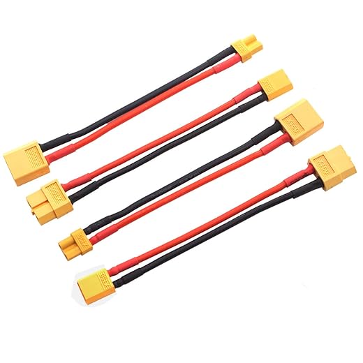Vgoohobby 2Pairs XT30 Connector to XT60 Plug Female Male Adapter with 10cm 16AWG Silicone Cable Wire for RC FPV Drone Car Lipo NiMH Battery Charger ESC