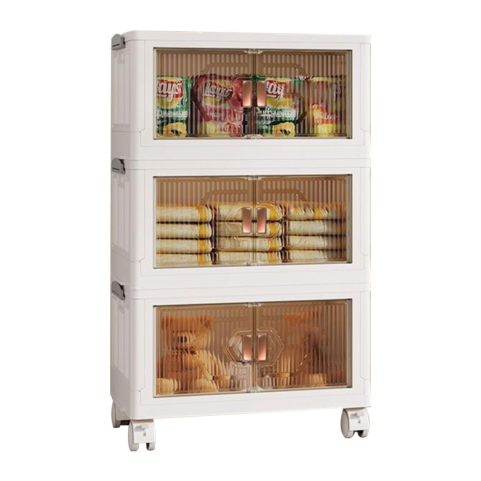 Boîte en plastique pour l'organisation maison et rangement empilable 3 niveaux