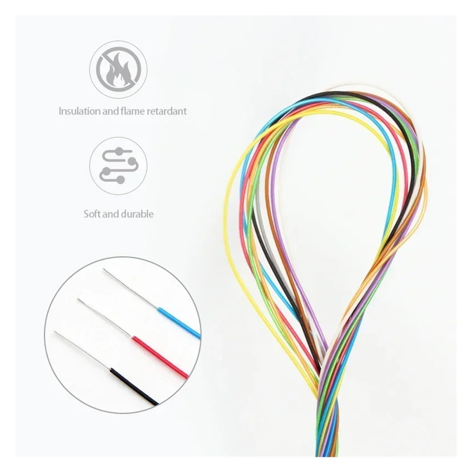 10/50/100M UL1423 PTFE Micro Alambre Fino núcleo único Cobre Chapado en Plata 38/36/34/30/28/26/24AWG Cable electrónico Aislado PVDF(Purple,100 Meters,34AWG)