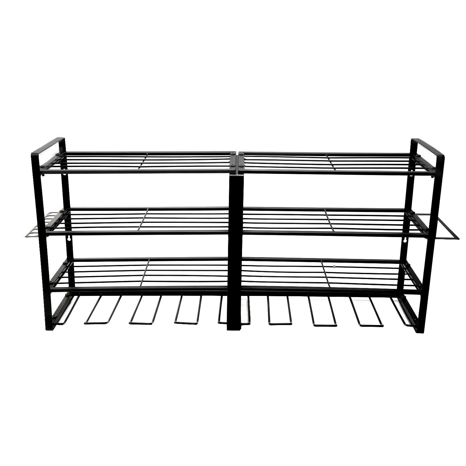Organizador de herramientas de montaje en pared, estantería de herramientas de 4 niveles para destornillador inalámbrico, soporte para herramientas para garaje y taller, de hierro resistente