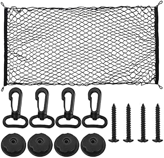 Car Storage Net, Car Boot Cargo Net, Cargo Boot Netting Storage, Car Net Storage, Universal Trunk Boot Net Organiser, Elastic Nylon Mesh Storage Organizer for Car, Luggage, SUV, Truck, Vans