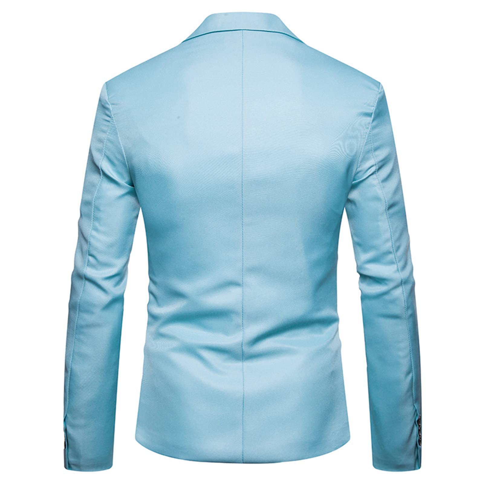 Men's Slim Fit Daily Blazer Lightweight One Button Lapel Slim Fit Business Jacket Solid Wedding Party Sport Coat (Light Blue,Medium)