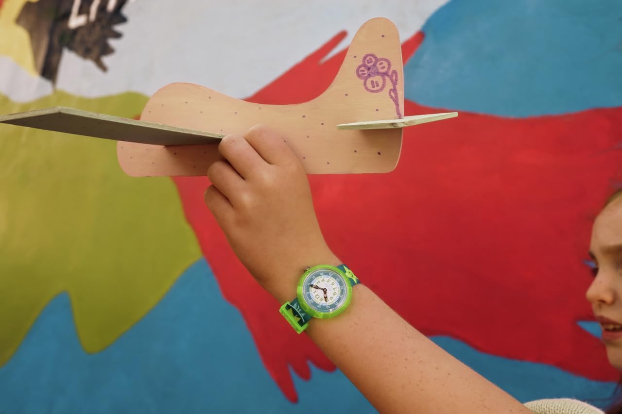 Flik Flak Unisex Watch Casual Green Bio-sourced Quartz Starry Glow