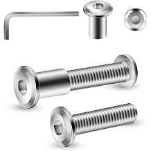 1/4-20 x 1 Inch 20Pcs Flat Head Hex Socket Cap Screws Bolts Barrel Nuts Kit, 304 Stainless Steel 18-8, Full Thread by SG TZH with Hex Spanner
