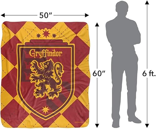 Miniatura 5 de Manta de Harry Potter, 50 x 60 pulgadas, Gryffindor Plaid Sigil Silky Touch Sherpa Back Manta súper suave