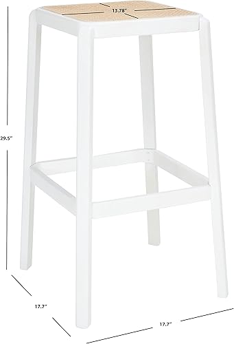 Miniatura 3 de SAFAVIEH Home Collection Silus Taburete de bar de caña sin espalda blanca y natural de 30 pulgadas blanco (White/Natural),Negro/Natural,Natural