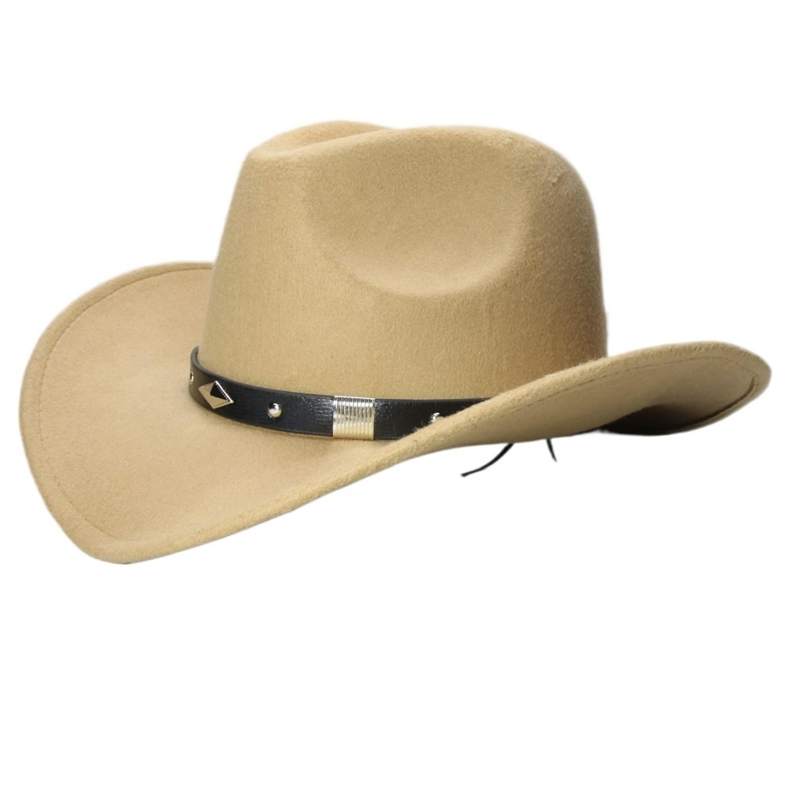 vrfvsdasAAS Cowboy Hat Retro Geometry Parent-child Unisex Wide Brim Cowboy Western Hat Cowgirl Bowler Cap 61cm/57cm/54cm(Brown,6.625)