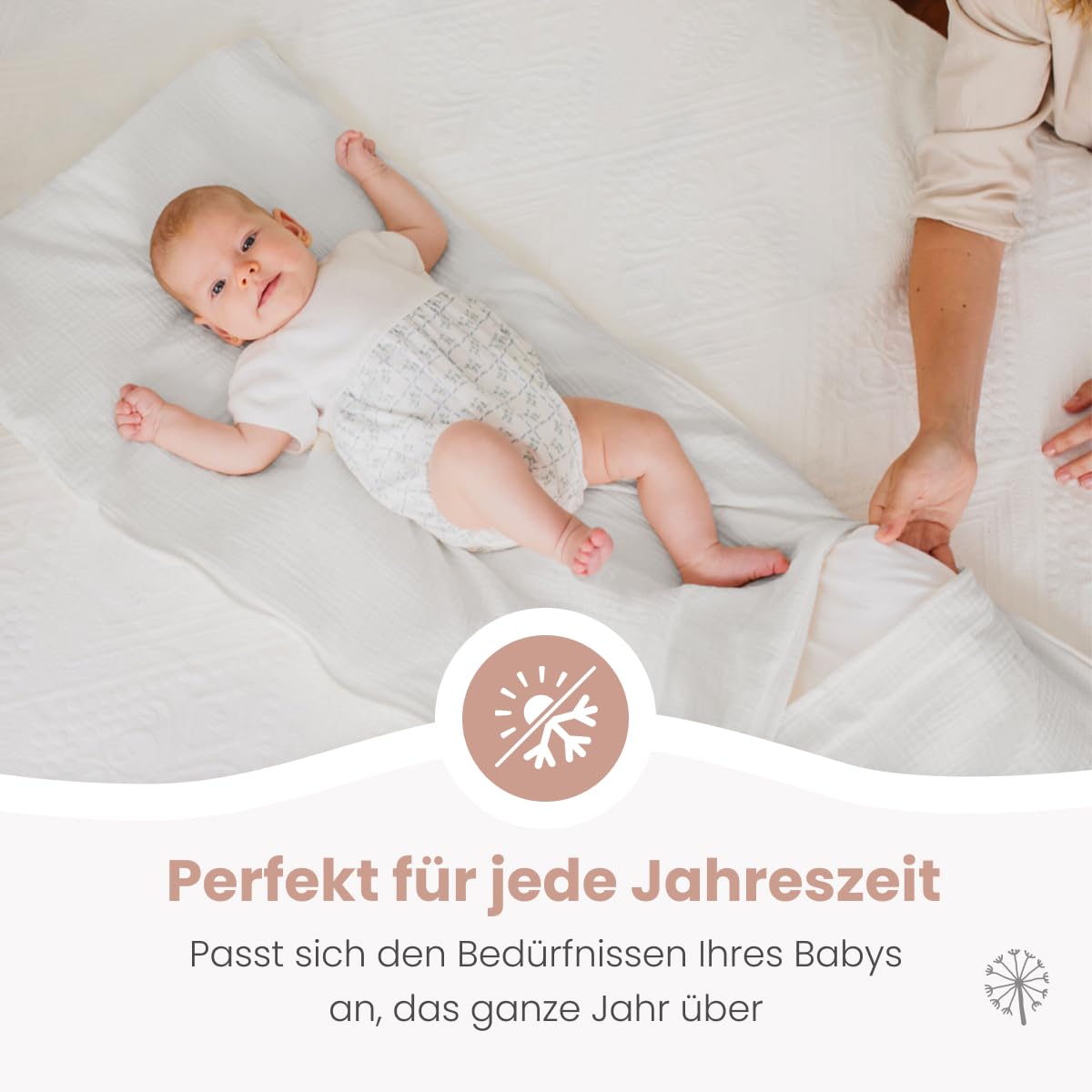 MIMUSELINA Fußsack Babyschale Ganzjährige Einschlagdecke Sommer Winter Herausnehmbarem Futter 100% Baumwolle Neugeborene 0–12 Monate Blossom