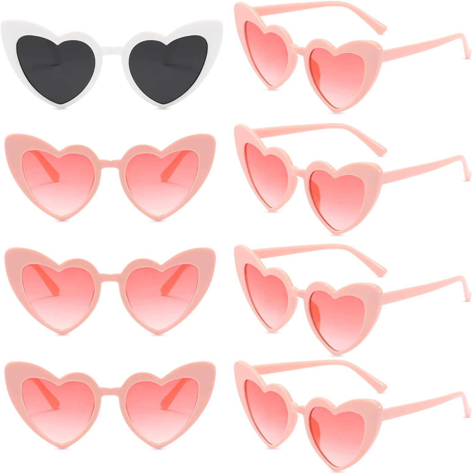 FUNUPUP8 Pairs Heart Shaped Sunglasses Bachelorette Party Sunglasses Bride Bridesmaid Heart Glasses for Women Party Favors