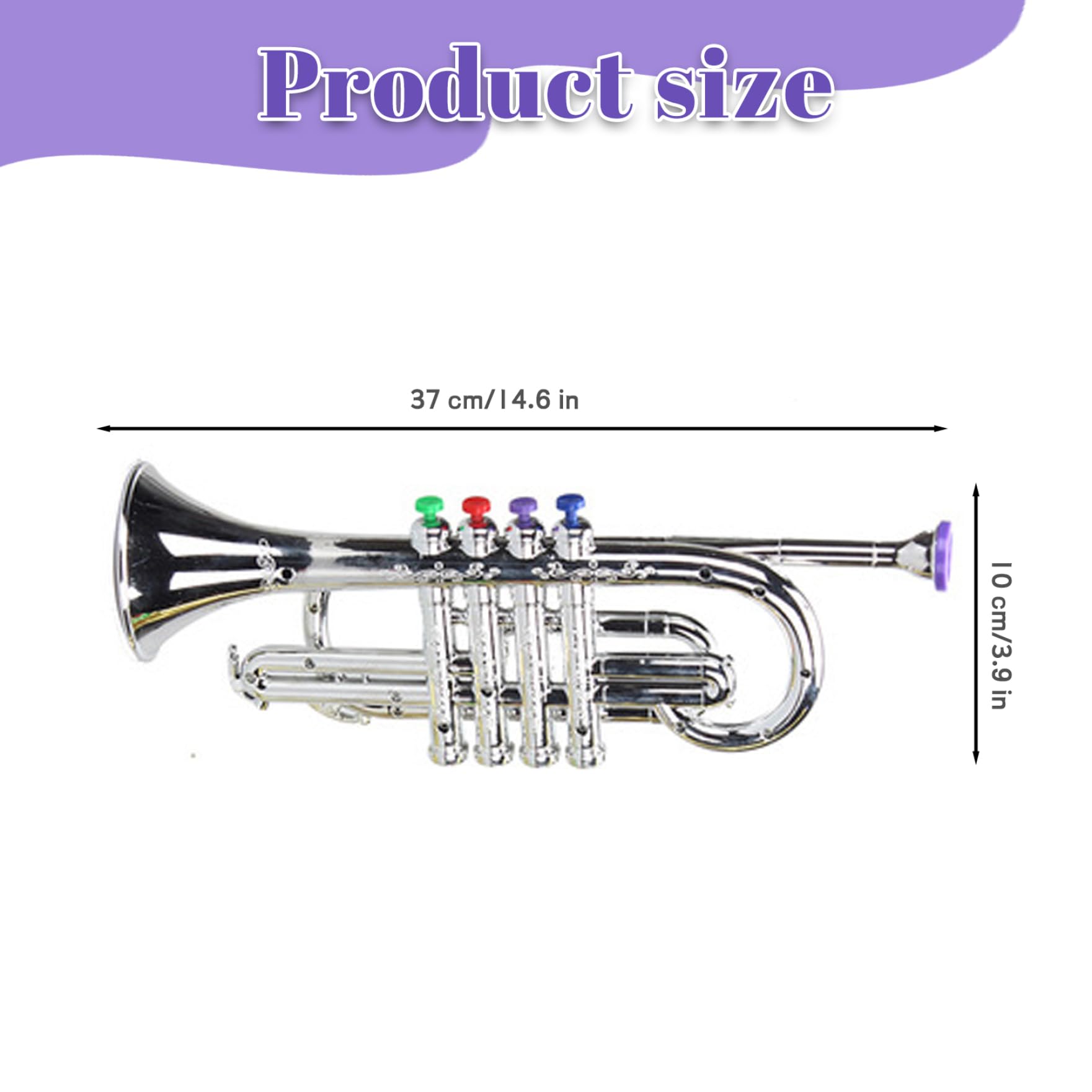 Trompeta de Juguete con 4 Teclas, Trompeta de plástico, Instrumentos Musicales educativos para niñas, niños, Principiantes