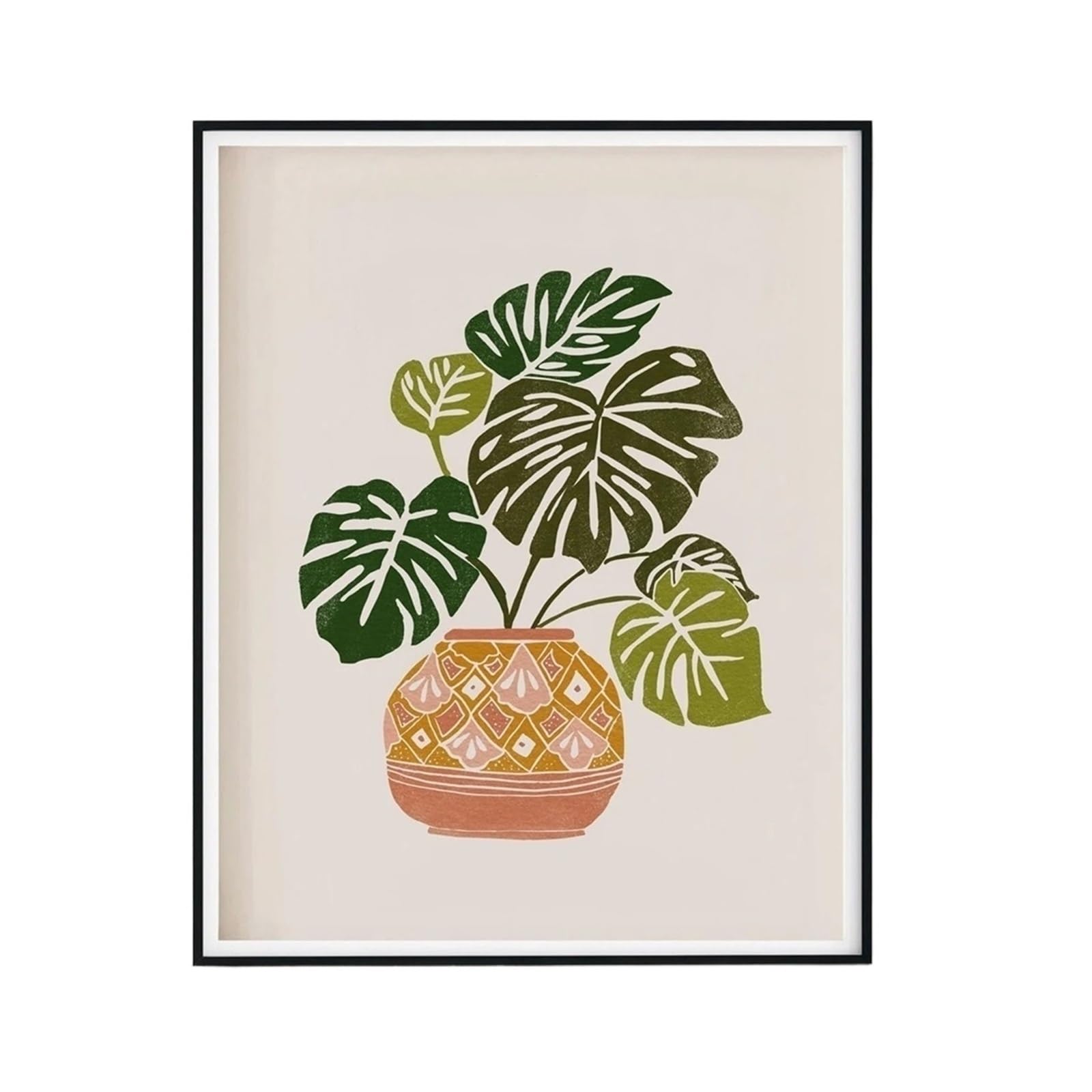 Graiting 1pc Botanical Wall Art Flower Turtleback Bamboo Ficus Chinensis Prints Home Bedroom Decor