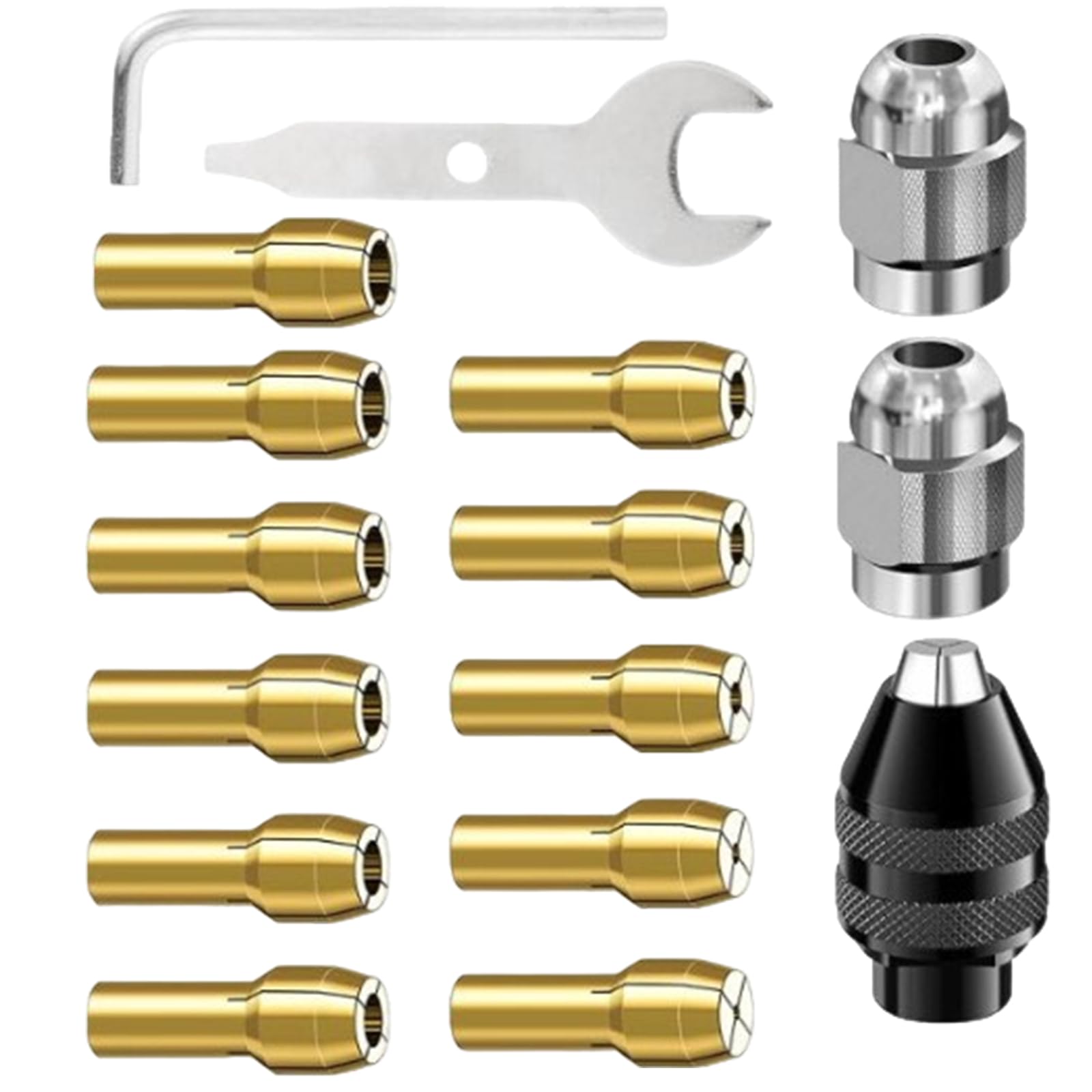Chucks Collet Kits 0.5-3.2mm Shank Replacement 4486 Rotary Tool Keyless Quick Changing Tool Drill Chucks Collet Set Rotary Set