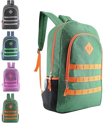 24-Pack 19" Basic Backpacks for Kids - Bookbags in Bulk for Elementary, Middle, and High School Students, 4 Assorted Colors