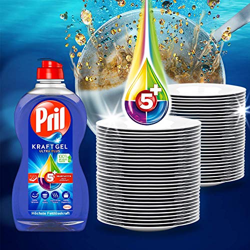 Pril Kraft Gel Ultra Plus (450 ml), handafwasmiddel met de hoogste vetoplossende kracht, voor schoon servies, ook in… - Image 8