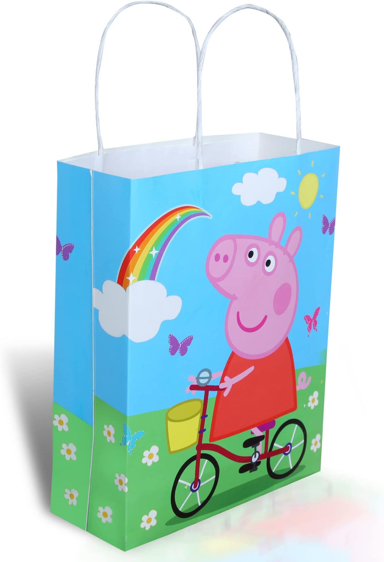 Prakruthi Pulp Art Gift Paper Bag Pig theme for Kids Birthday Party, Baby Shower Presents, Return Gifts - 8"X10"X3" (WXHXG) - Pack of 10