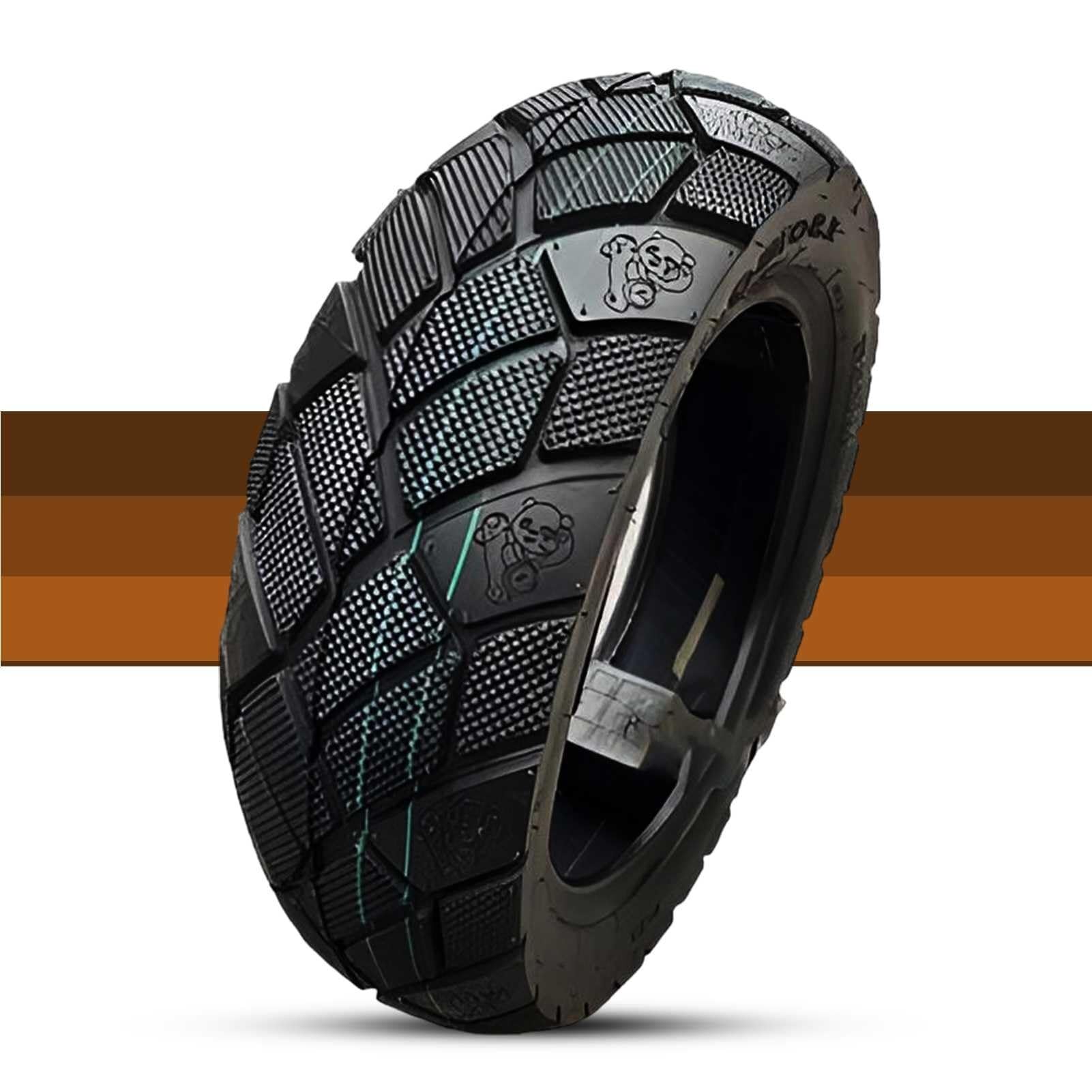 130/80-12 Opona Motocyklowa bez Wewnętrznej Rury | 130/80/12 Do Przedniego i Tylnego Koła | Odporna na Przebicia, Niska Oporność Toczna, Nośność 230 kg, Trwała Bieżnikowa Powierzchnia