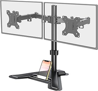 MOUNT PRO Dual Monitor Stand, Free-Standing Full Motion Monitor Desk Mount Fits 2 Screens up to 27 inches,17.6lbs with Hei...