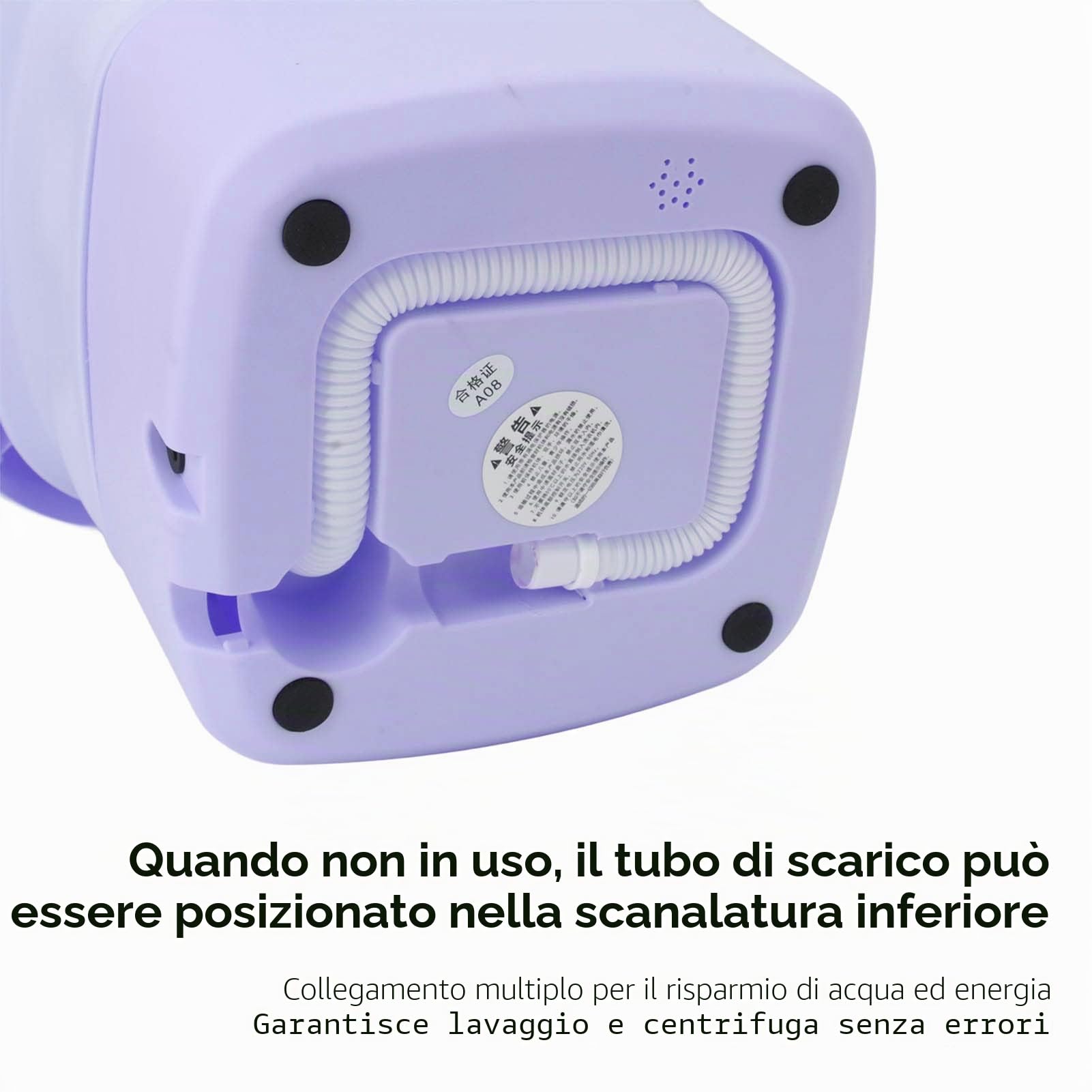 Fockety Lavatrice Portatile, Mini Lavatrice Pieghevole da 6,5 ​​Litri con Centrifuga e 3 modalità, Lavatrice Portatile Semiautomatica per Pulizia Profonda per Camper Campeggio Appartamento (Viola)
