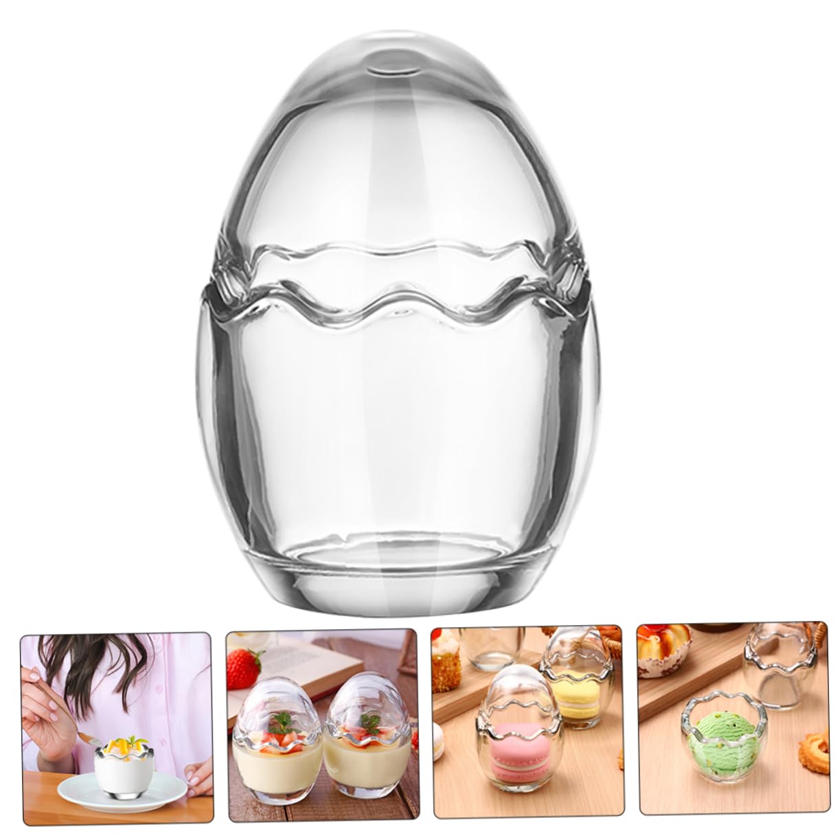 PRETYZOOM 4 Piezas taza de budín de vidrio vasos para postres cristal vasitos para postres cristal Envase yogurt Vaso yogurt vidrio taza de pastel tazas de budín transparentes