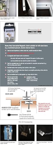 Miniatura 2 de Precision Lock Cierre magnético con puerta ajustable negro (puerta de 0.630 in a 1.181 in)