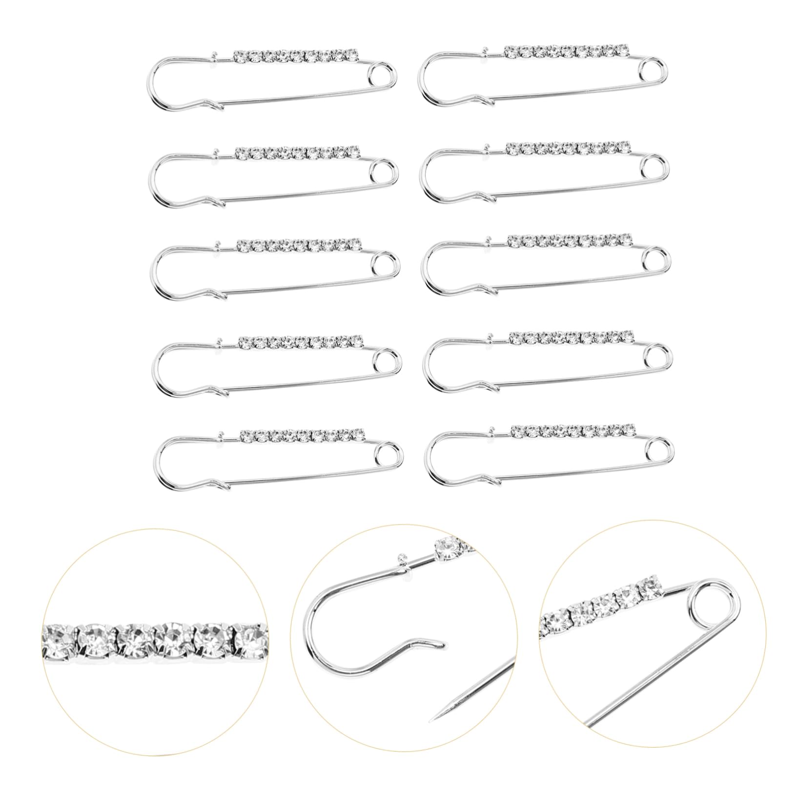 10pcs Broches de alfiler de Pecho de Diamantes de diezu Joyería Joya de decoración de suéter Elegante para Mujeres