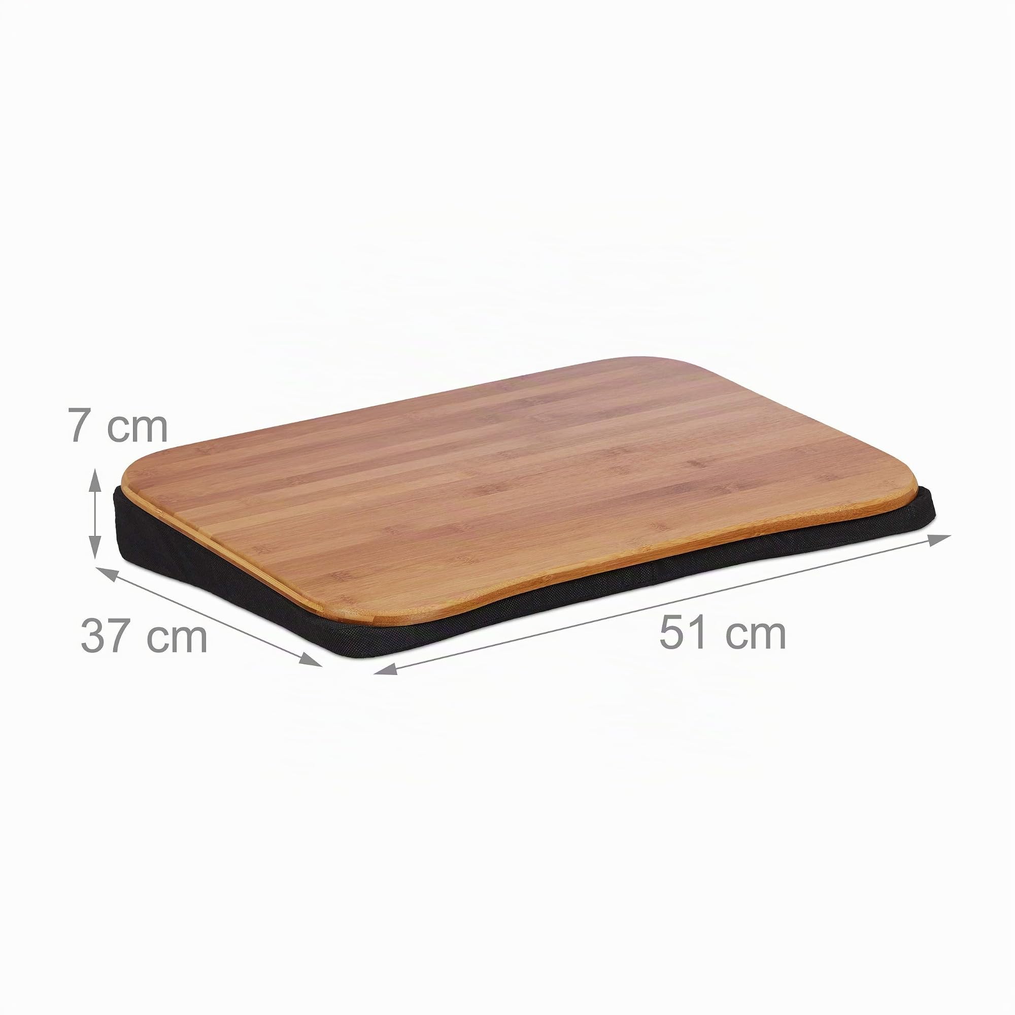 Relaxdays 10021548 Coussin Ordinateur Portable Bambou Support Amovible Poignée L x P: 51 x 37 cm (jusqu’à 22 pouces) Nature, HLP 7,5 x 51 x 37 cm