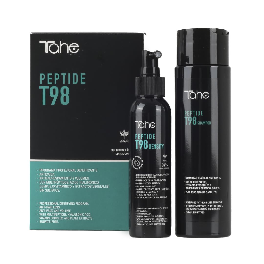 Tahe Peptide T98 Pack Champú anticaída densificante con multipéptidos 300 ml + Spray densificador con Péptidos 125 ml