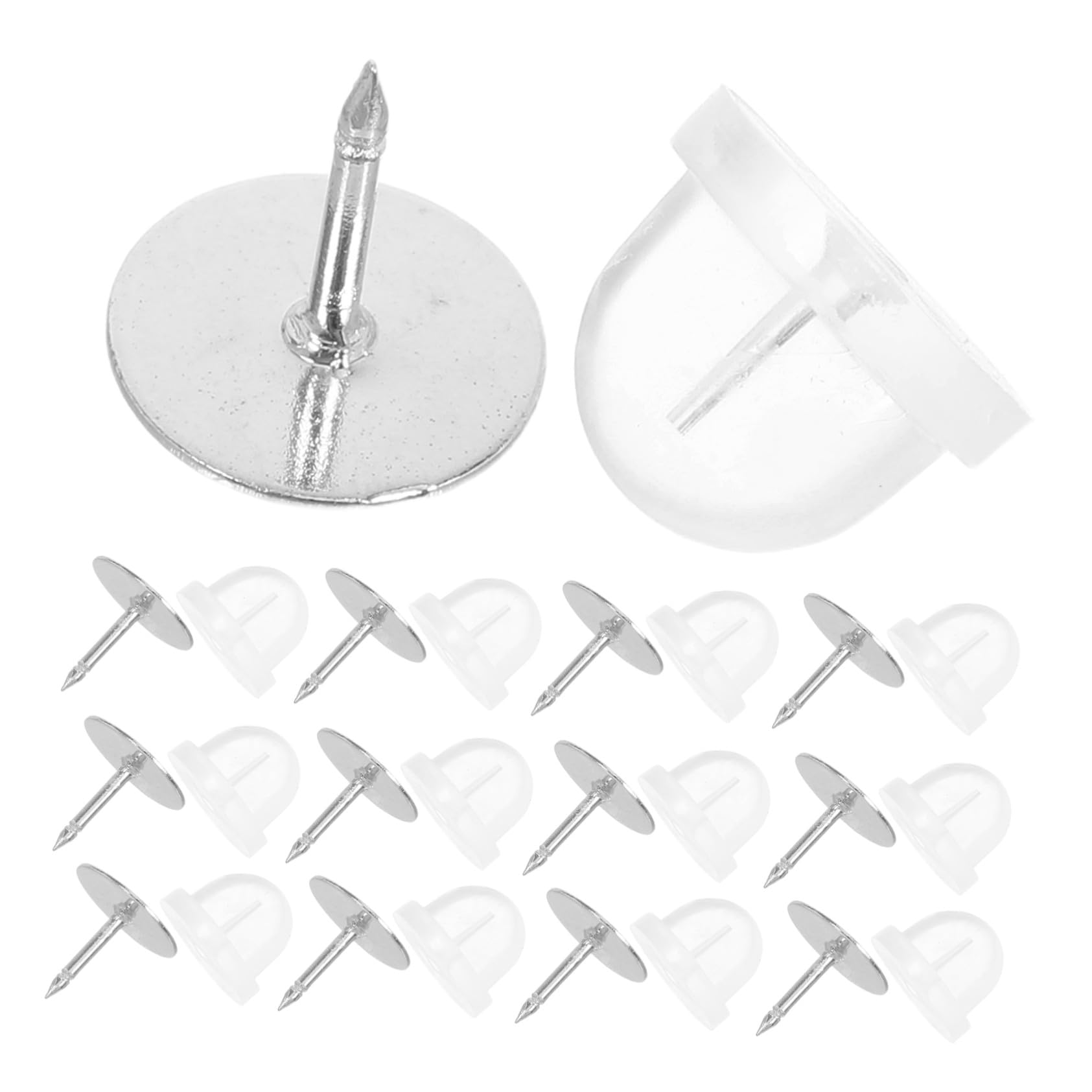100 cierres de broche de goma transparentes para pines y manualidades DIY