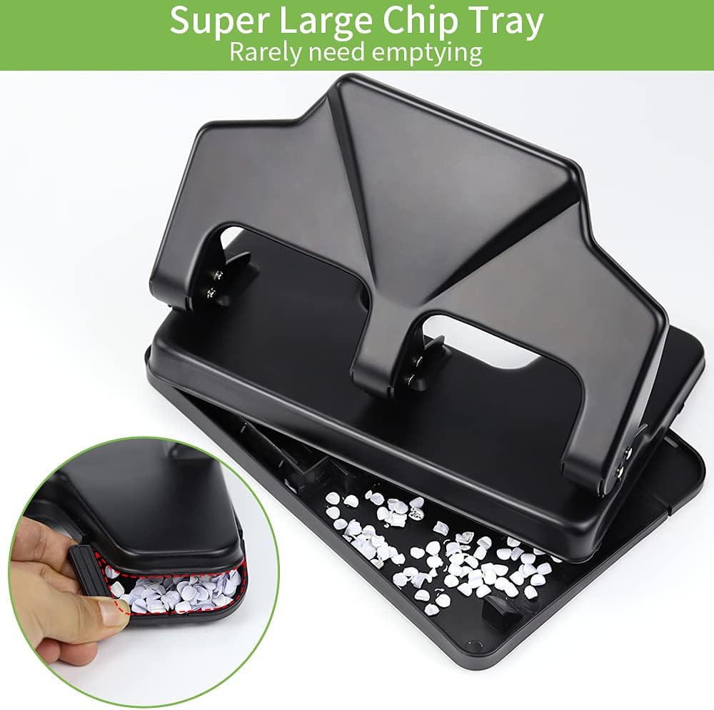 Heavy Duty 3 Hole Punch, 40-Sheet Heavy Duty Paper Punch, 50% Reduced Effort 3-Hole Punch, AFMAT Metal Hole Puncher 3 Ring, Three-Hole Paper Puncher w/Large Chip Tray for Classroom, Office : Tools & Home Improvement