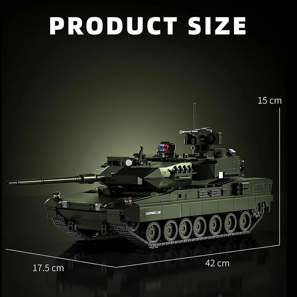 Technik Panzer Bausteine, MOC Kreativität 2306 Klemmbausteine Leopard 2A8 Tank Modellbausatz, DIY Konstruktionsspielzeug Home Office Decor Geschenke für Jungen Erwachsene