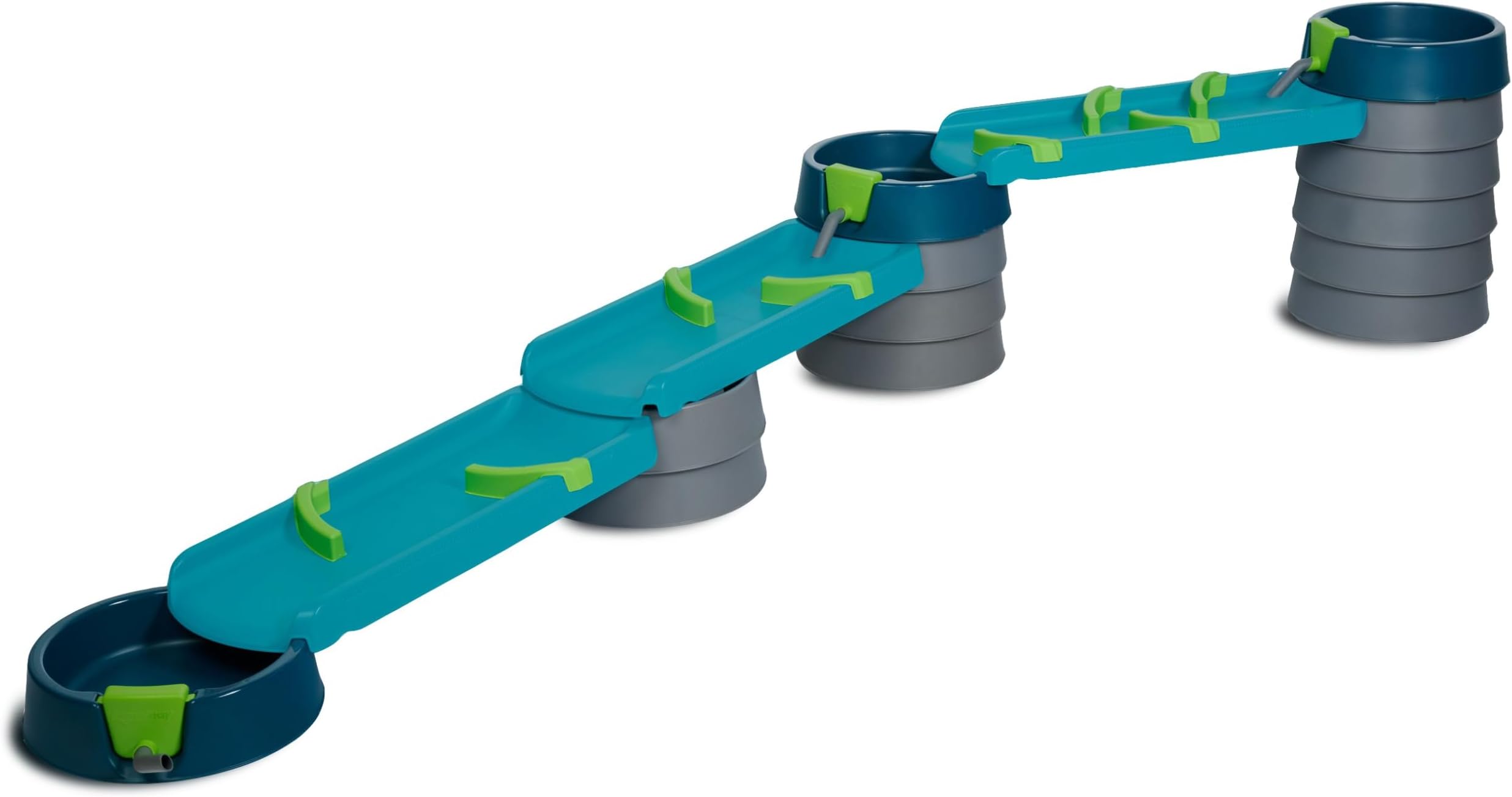 Mudway Stream - Combined Water and Sand Play Railway, 3 m Waterway with Locks, Basins and Sliders, Flexible Plug-In System, Weatherproof, Nature-Connected Outdoor Water Feature, from 3 Years