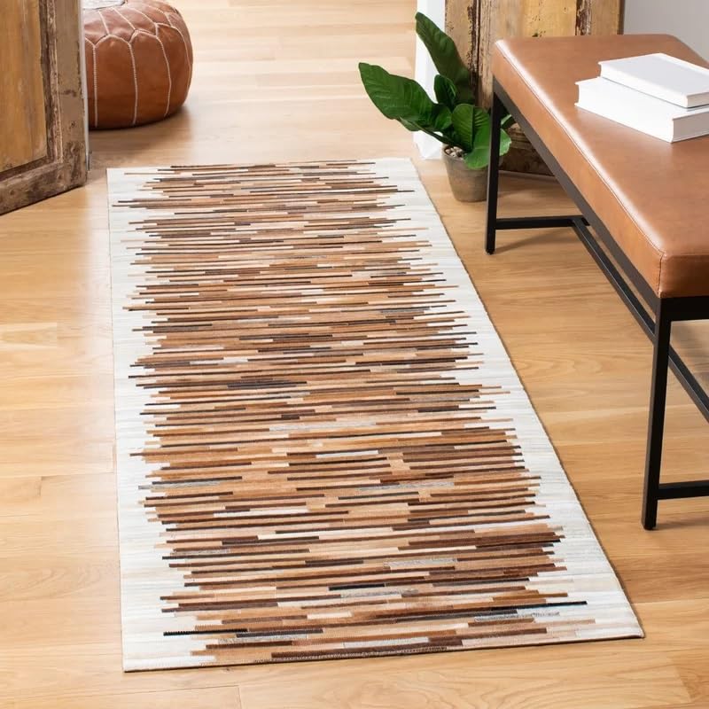 Tapete rectangular de cuero Cowhide premium 3 x 5 ft miniatura 3