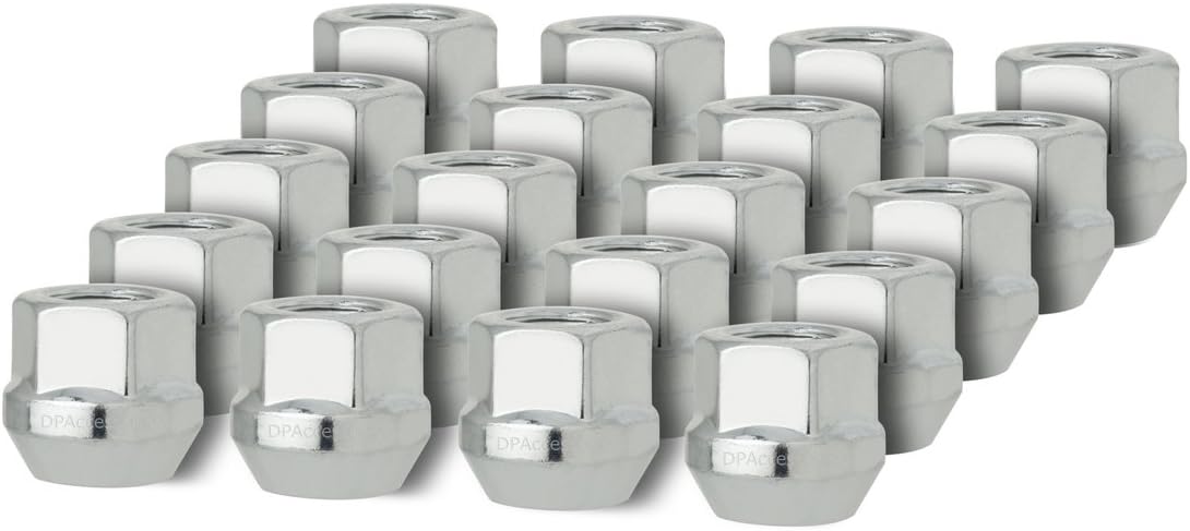 DPAccessories 20 Silver 1/2-20 Open End Bulge Acorn Lug Nuts - Cone Seat - 3/4" Hex D2122-2308/20