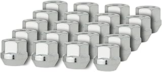 DPAccessories 20 Silver 12x1.25 Open End Bulge Acorn Lug Nuts - Cone Seat - 19mm Hex D2125-2308/20