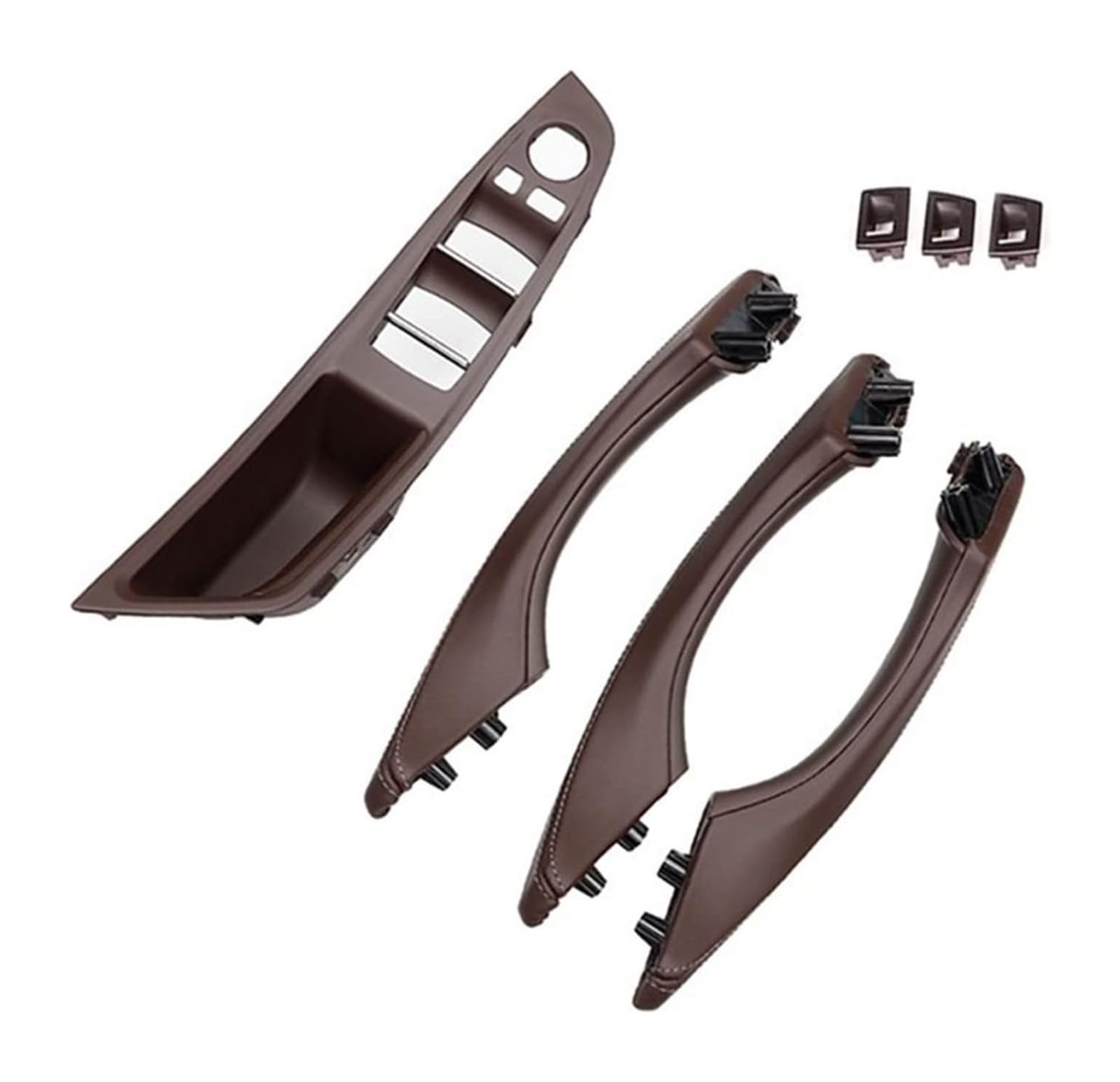 FANGZIQF Inner Door Pull Handles for 5 Series F10 F11 F18 520i 525i 528i 530i 2010-2017 LHD Leather Armrest Interior Door Handle Assembly(Mocha)