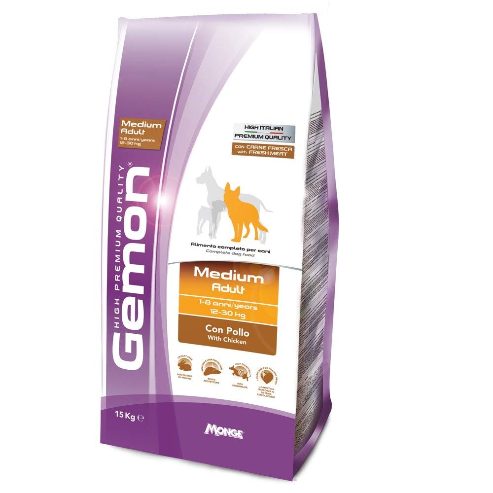 Gemon Medium Adult Pollo 15kg + Omaggio Brand Nutri (80 Strappi Nutri Poop)