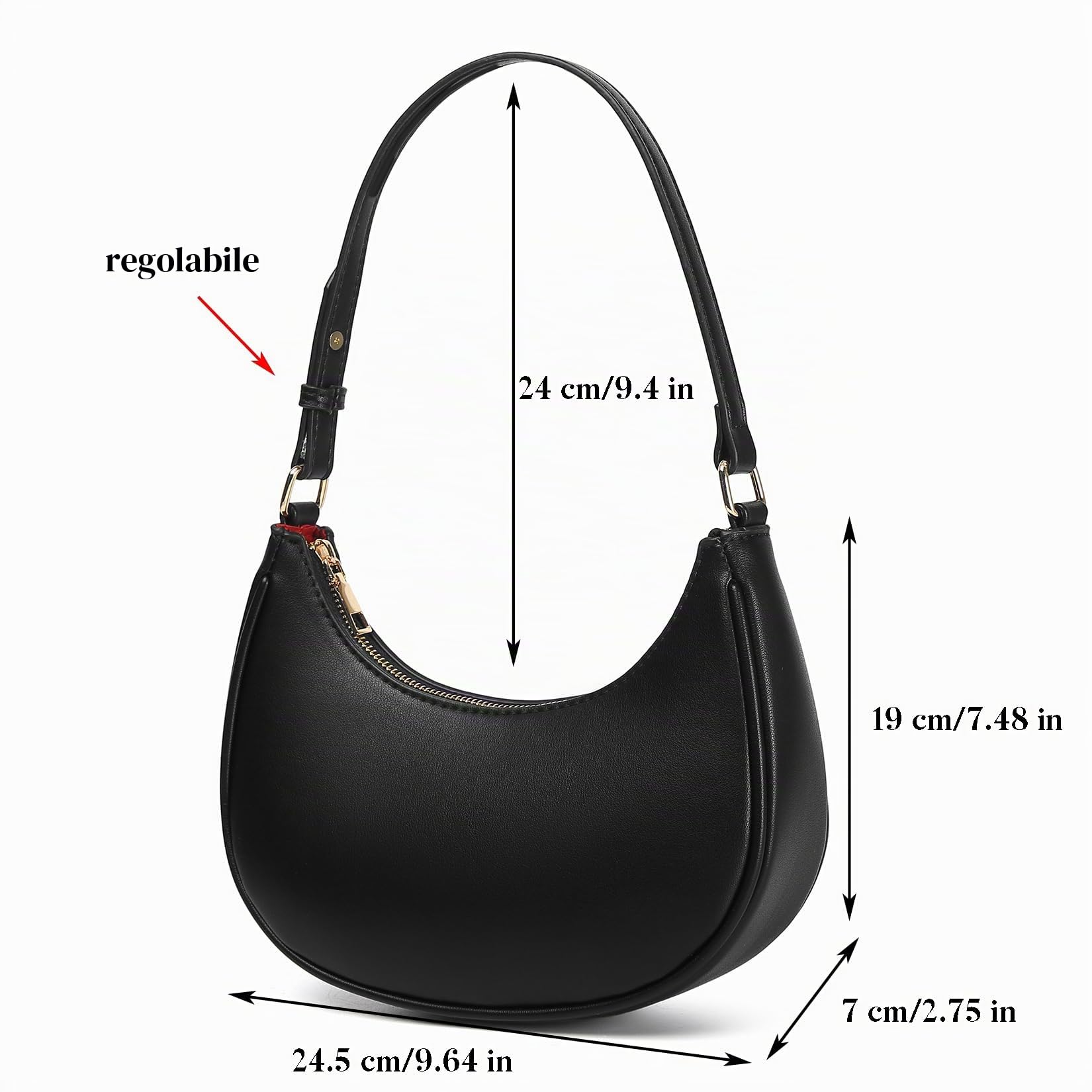 Barabum Borsa a mano da donna con chiusura a cerniera, stile rétro, stile classico, 6-a, Small