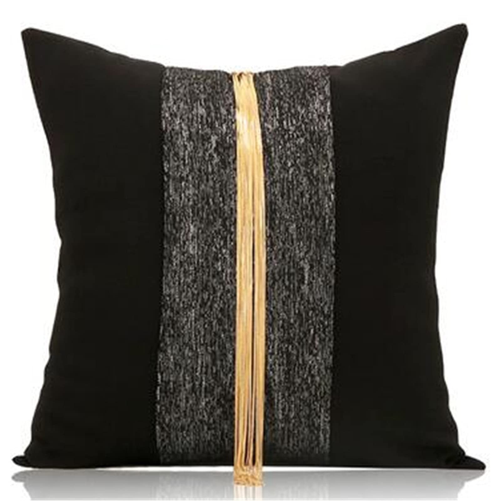 Taie d'oreiller moderne minimaliste noire et argent 50x50 cm pour canapé chic