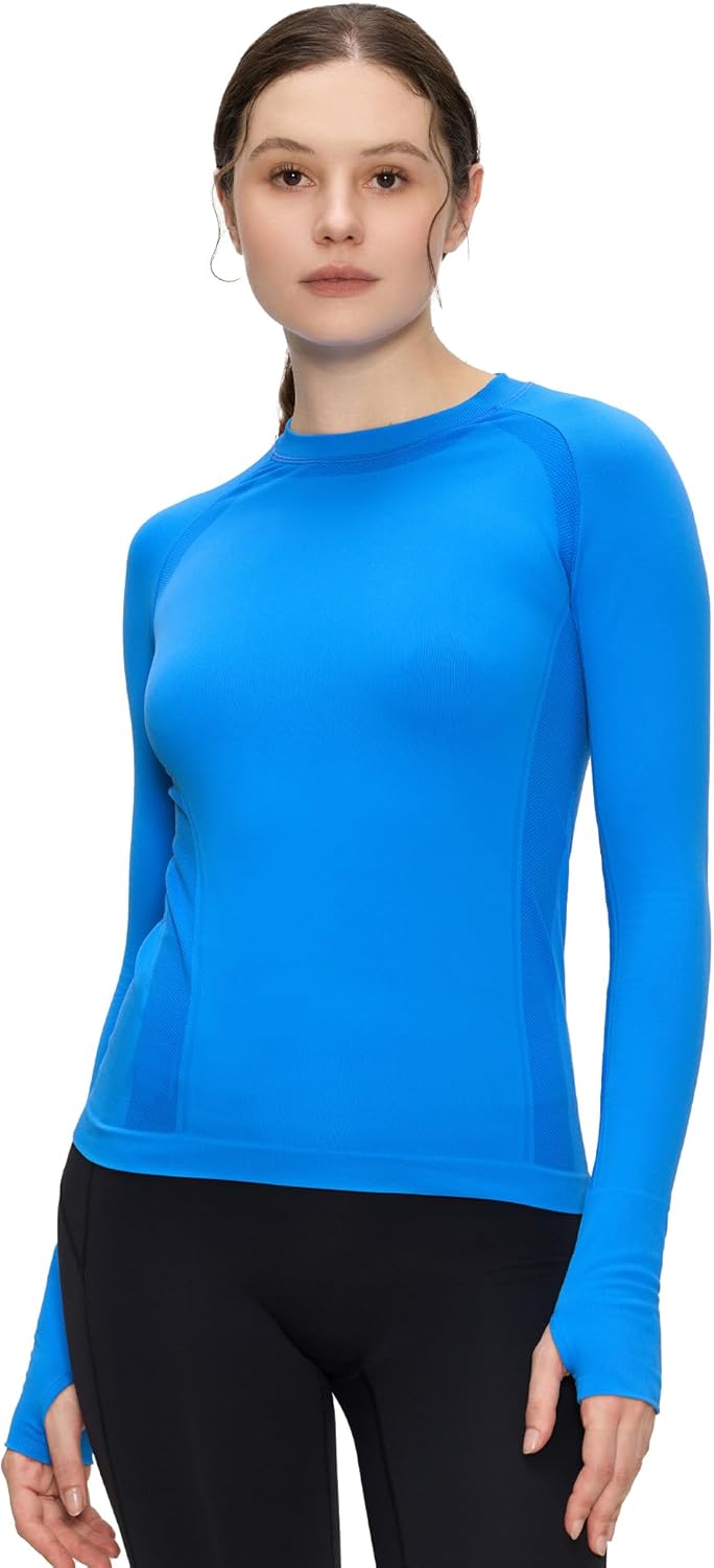 Long Sleeve Workout Tops for Women, Compression Shirt, Sports Running Shirt Breathable Athletic Top Slim Fit