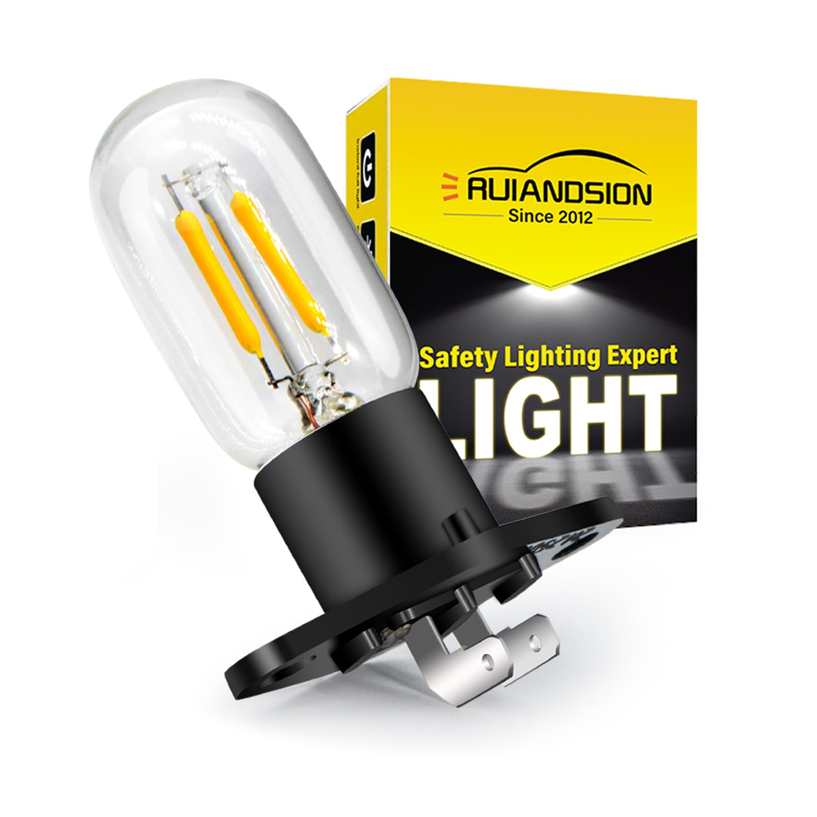 Ruiandsion Microwave Bulb Z187 Base 240V 2A 25W LED Microwave Lamp Bulb for Universal Microwave Pear Oven Lamp, Yellow