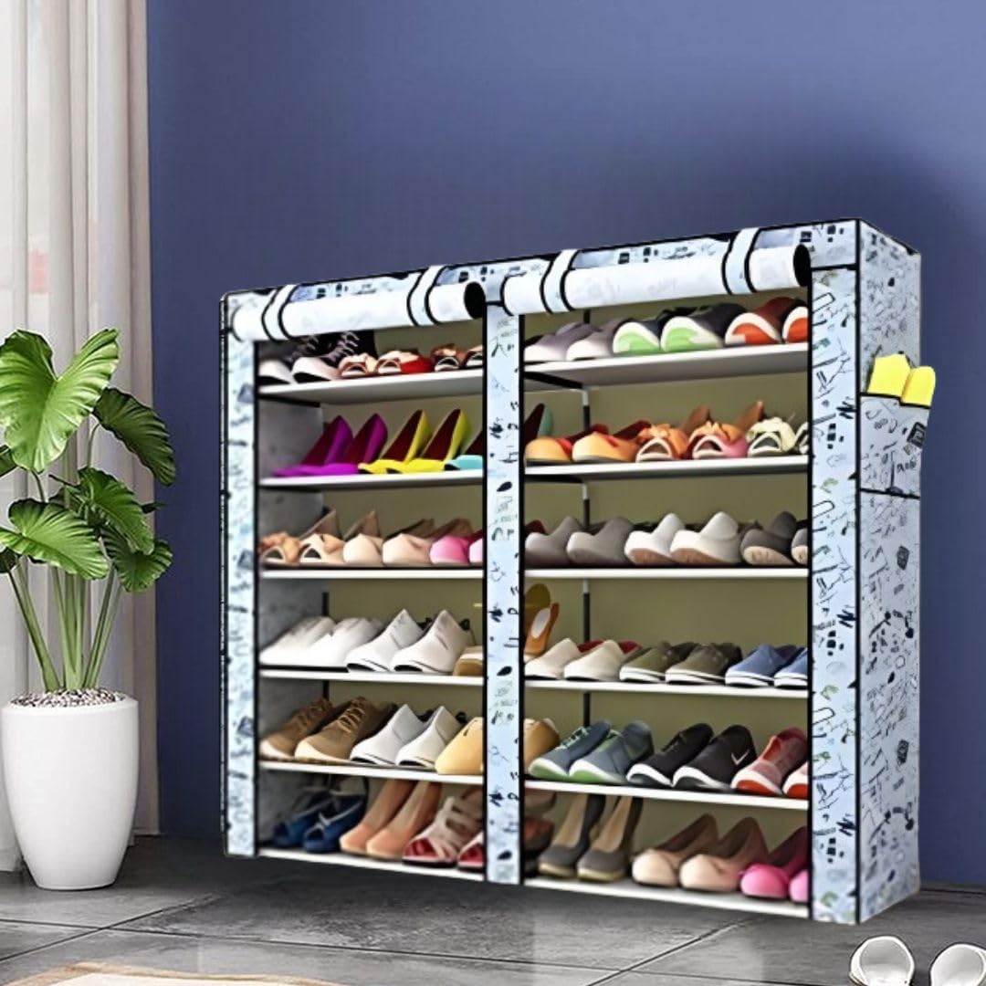 STORIA Multi-Purpose Shoe Rack, Freestanding Organizer with Adjustable Shelf for Home, Hallways, Shoes Rack, Shoes Stand, Furniture Home, Shoe Rack with Cover